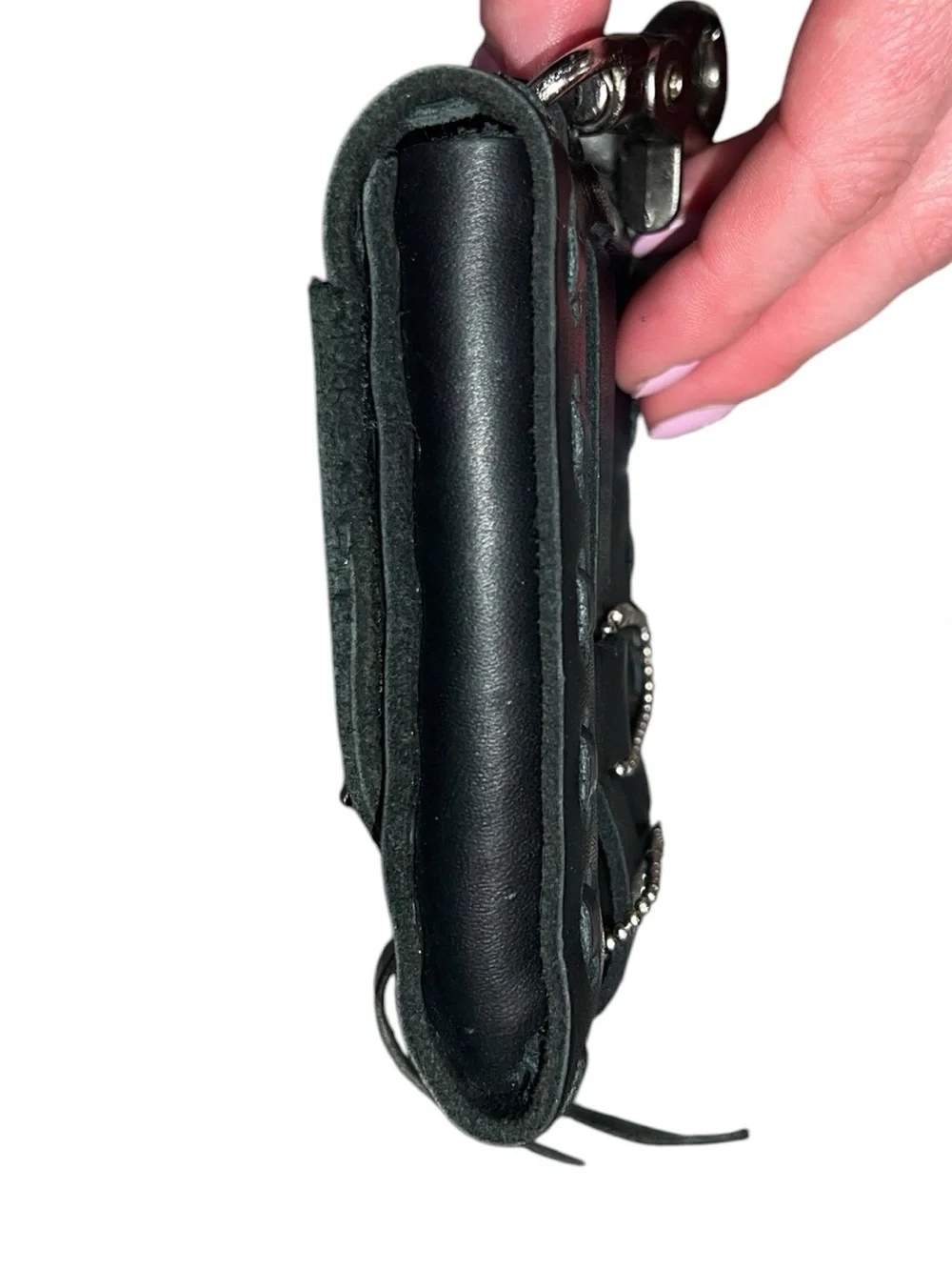 Harley-Davidson Black Leather Belt Clip Pouch Key Holder Biker Accessory
